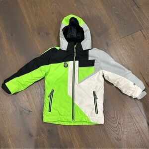 Obermeyer boys bright neon green I Grow jacket - size 5